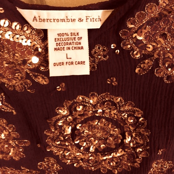 ♥️Abercrombie Top silk burgundy tone - Picture 3 of 4